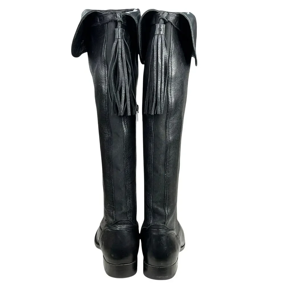 Frye Women’s Shirley Black Leather Over The Knee Riding Boot Size US 7.5